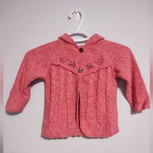 Vintage Nannette Girl Pink Knitt Half Button Up Sweater Girl 4T Size 4